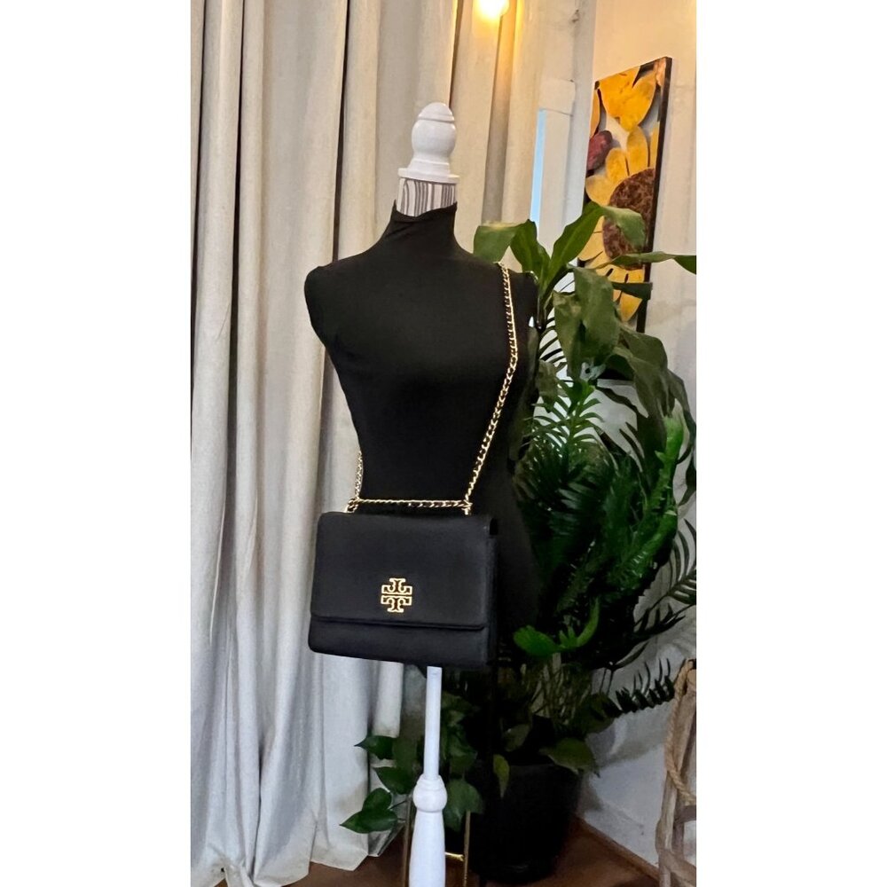 โบโบ AUTHENTIC TORY BURCH BLACK BRITTEN HANDBAG โบโบ - Picture 12 of 13